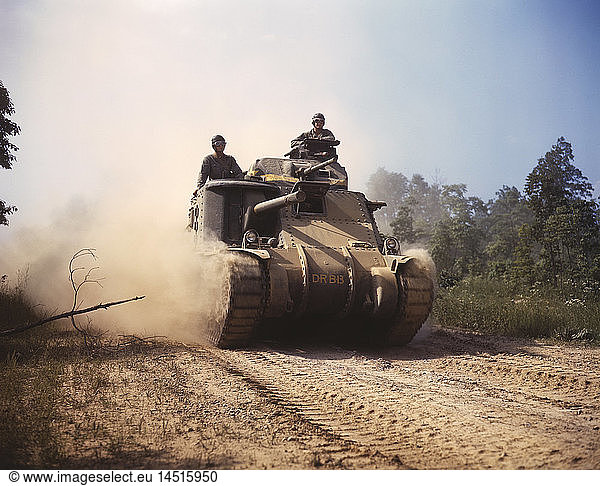 M-3 Tank in Practice Action  Fort Knox  Kentucky  Alfred T. Palmer for Office of War Information  June 1942