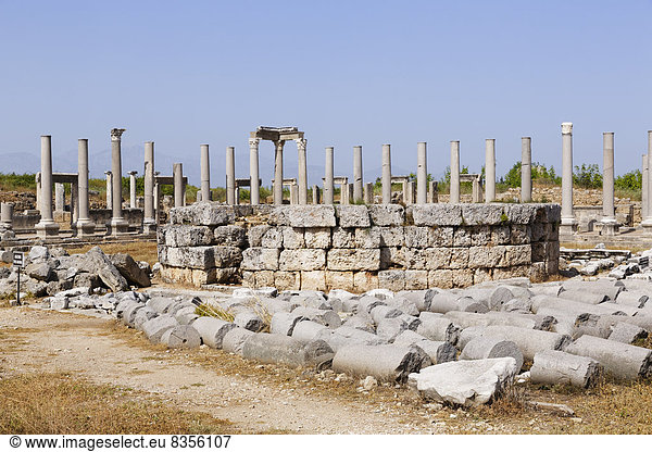 Macellum und Agora,  antike Stadt Perge,  Perge,  Aksu,  Türkische Riviera,  Provinz Antalya,  Mittelmeerregion,  Türkei