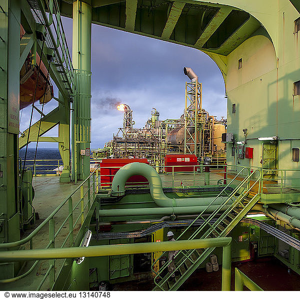 Machineries in oil production platform