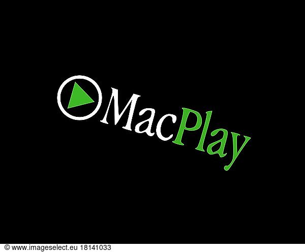 MacPlay  gedrehtes Logo  Schwarzer Hintergrund B