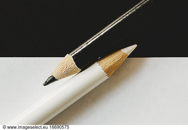 Macro Black and White Coloring Pencils