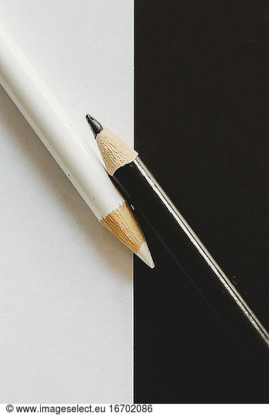 Macro Black and White Coloring Pencils