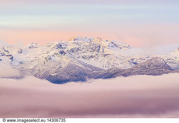 Maddalene group  Cima Olmi in a wintertime sunrise  Trentino-Alto Adige  Italy
