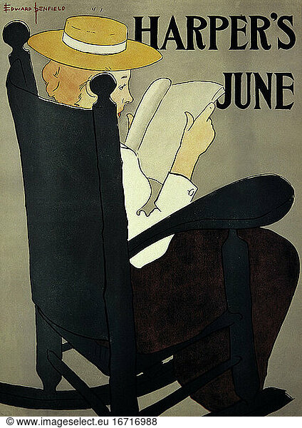 Magazines / USA:
Harper’s. “HARPER’S JUNE . Poster.
Colour lithograph by Edward Penfield
(1866–1925).