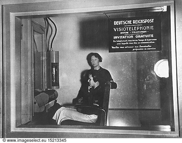 mail  telephone  visual telephone after the procedure of Georg Oskar Schubert  telephone box of the German Reichspost (Reich Mail)  1936