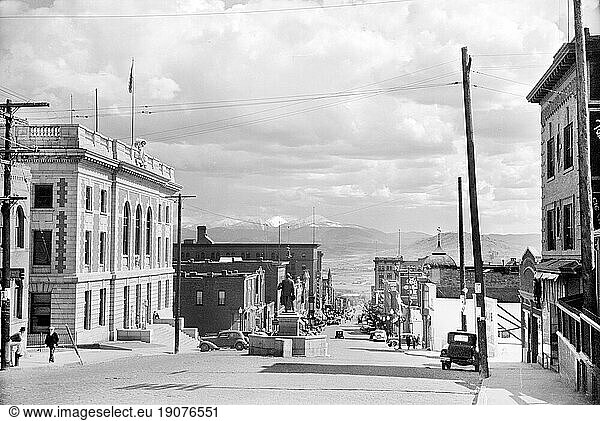 Main Street looking south  Butte  Montana  USA  Arthur Rothstein  U.S. Farm Security Administration  August  1939