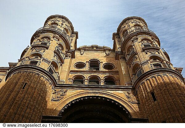 Malaga  Turm der Kathedrale  Santa Iglesia Catedral Basilica de la Encarnacion  Andalusien  Spanien  Europa