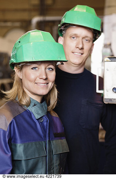 Male and female industrial worker