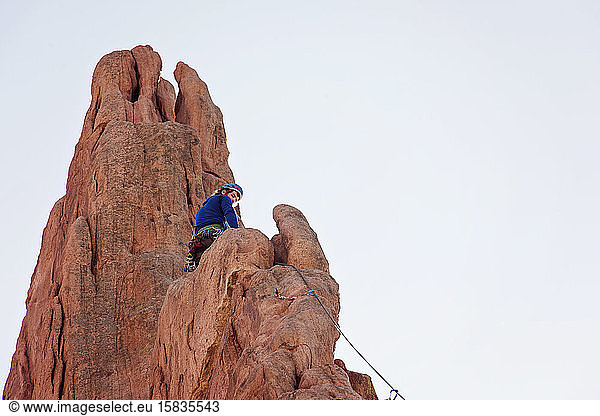 Male Rock Climber at Garden of the Gods Colorado