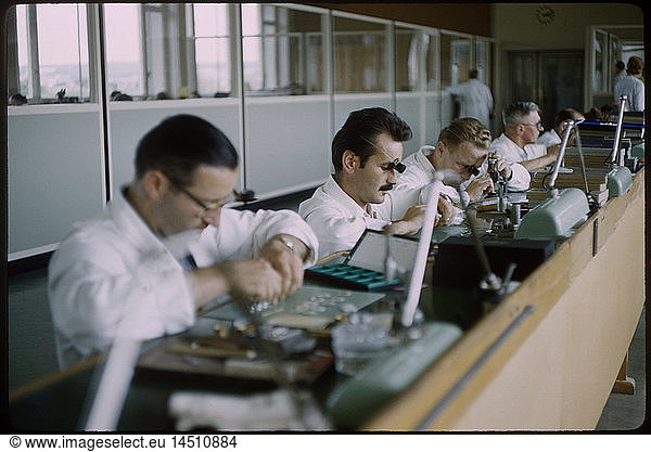 Male Workers at Watch Factory  Enicar  Switzerland  1961