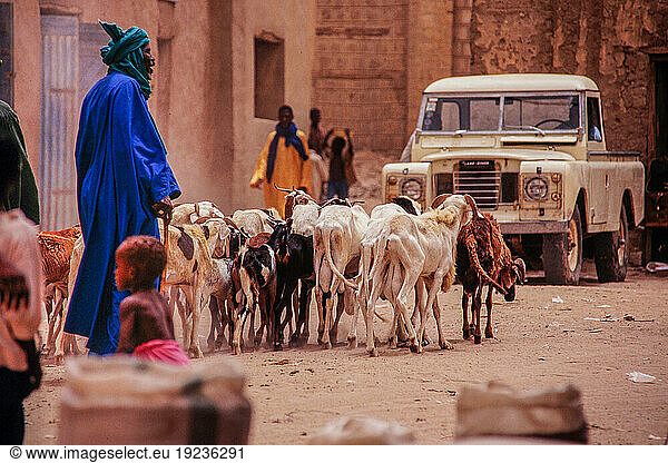 Mali  Timbuktu  street scene in the old town. Timbuktu (Mali)  December 1997.