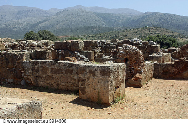 Malia Palast Ausgrabungsstätte Minoischer Palast Heraklion Kreta Griechenland Europa