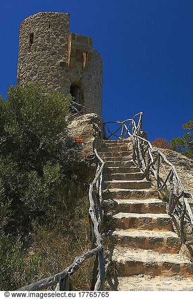 Mallorca  Ses Animes Turm  Banyalbufar  Serra de Tramuntana  UNESCO Weltkulturerbe  Insel Mallorca  Mallorca  Balearen  Spanien  Europa