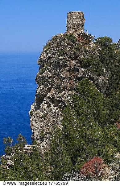 Mallorca  Ses Animes Turm  Banyalbufar  Serra de Tramuntana  UNESCO Weltkulturerbe  Insel Mallorca  Mallorca  Balearen  Spanien  Europa