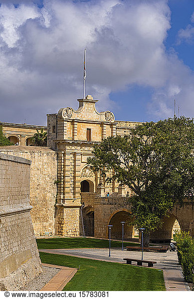 Malta  Mdina  Mdina-Tor - Vilhena-Tor zur Stillen Stadt  Architektur im Barockstil  1724