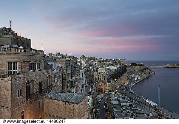 Malta  Valletta  Altstadt  Nachglühen