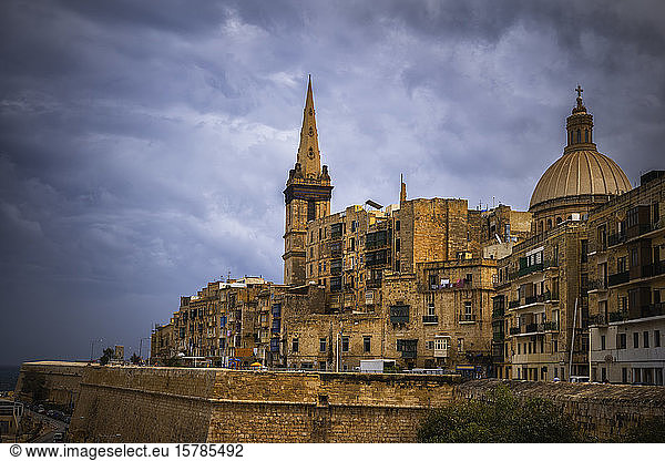 Malta  Valletta  Old town buildings