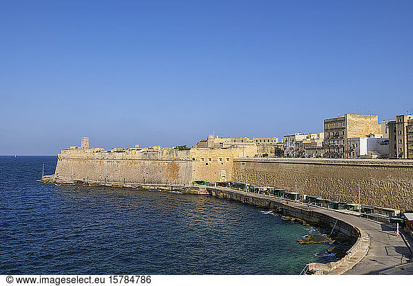 Malta  Valletta  walled city and Fort Saint Elmo