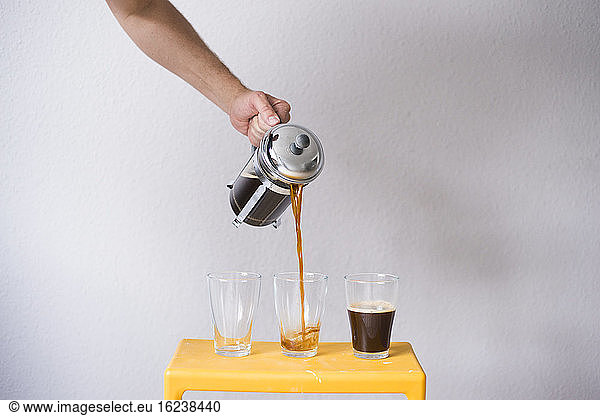 Man pouring coffee