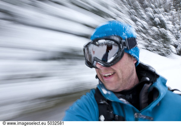 Man skiing  close-up