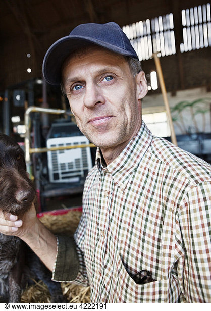 Man with cap and shirt