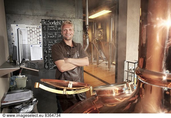Man working at brewery