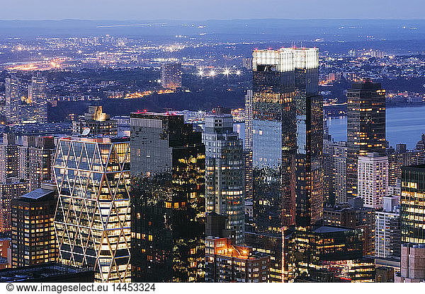Manhattan Skyscrapers at Dusk