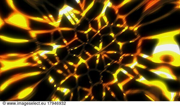 Many glow curves lines  organic grid imitation  abstract computer generated backdrop  3D rendering