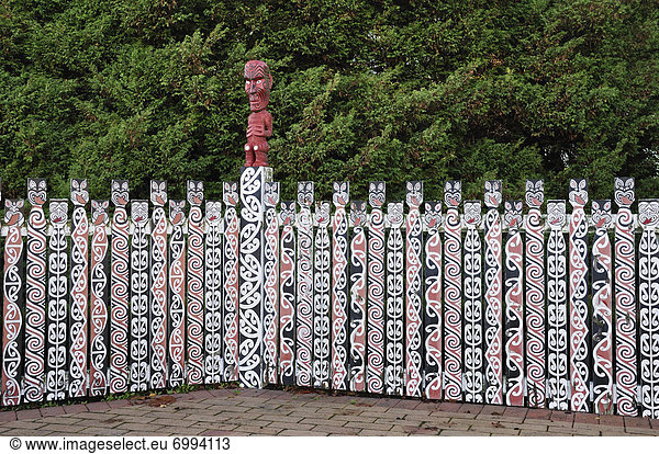 Maori Art  Government Gardens  Rotorua  Bay of Plenty  North Island  New Zealand