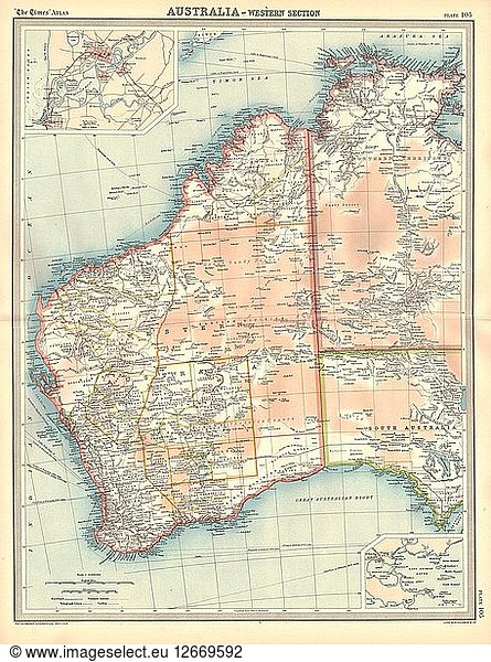 Map of Australia - Western Section. Artist: Unknown.
