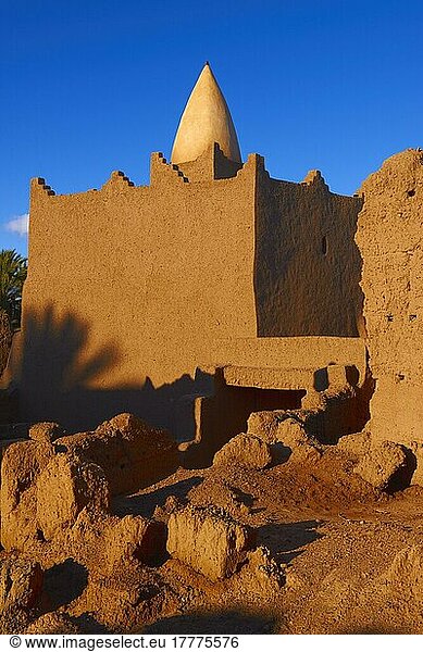 Marabout  Grabmal eines islamischen Heiligen  Morabito  Heiliges Grab  Ait Ben Moro  Kasbah Ben Moro  Skoura  Ouarzazate  Marokko  Afrika
