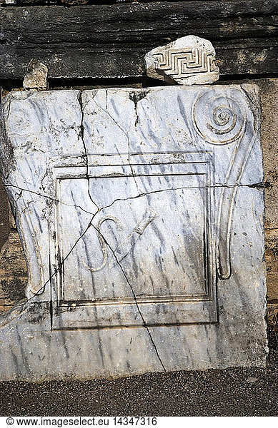 Marble decoration in the Agora  Perge Turkey  Europe