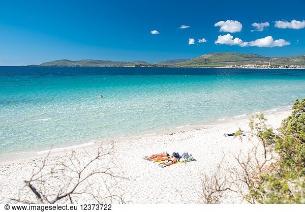 Maria Pia beach  Alghero  Sassari province  sardinia  italy  europe.