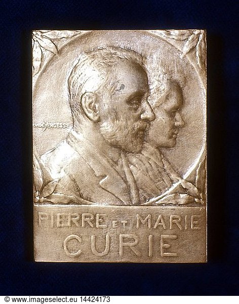 Marie 1867 1934 And Pierre 1859 1906 Curie From A Commemorative Plaquette In 1903 The 