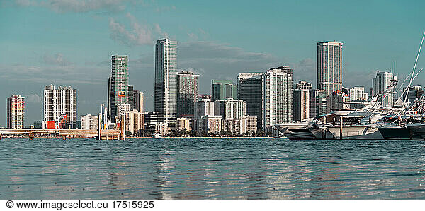 marina panorama Miami Florida urban skyline