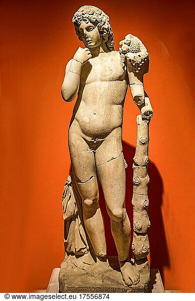 Marmorstatue des Harpokrates  Perge  2. Jhd. Halle der Götter  Archäologisches Museum  Antalya  Türkei  Antalya  Türkei  Asien