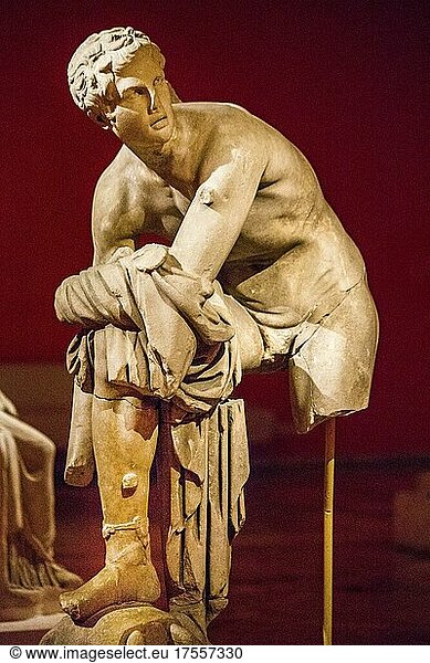 Marmorstatue des Hermes  Perge  2. Jhd. Halle der Götter  Archäologisches Museum  Antalya  Türkei  Antalya  Türkei  Asien