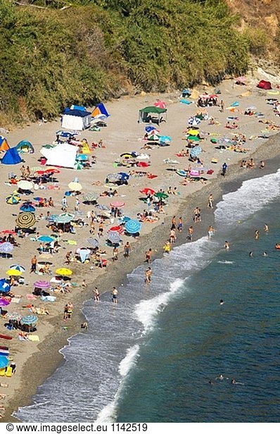 Maro Beach  Axarquía  Costa del Sol Málaga Provinz  Andalusien. Spanien
