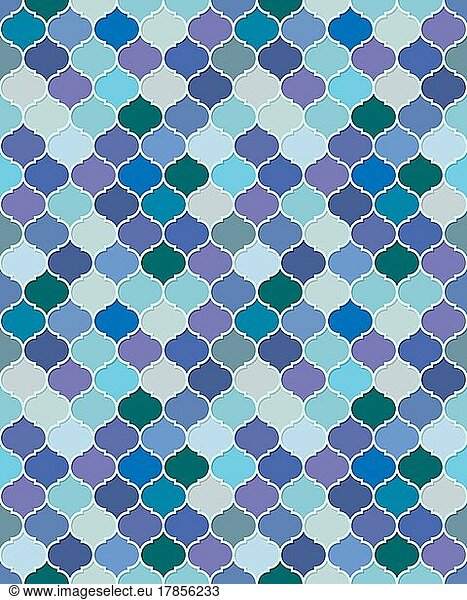 Marokkanische Fliese Mosaik-Muster  ogee Motiv  wenn Farben. Vektor-Illustration