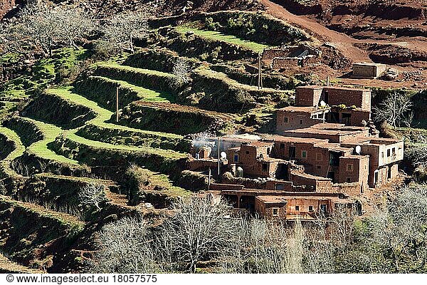 Marokko  Berdorf im Hohen Atlas-Gebirge  Afrika