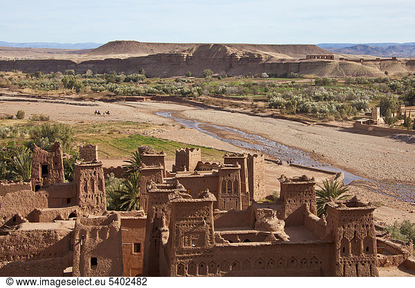 Marokko  Nordafrika  Afrika  Süden Marokkos  Atlas  Bergen  Bergen  Ait Ben Haddou  Kasbah  kulturelle Erbe von Welt