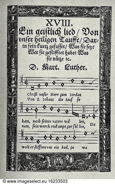 Martin Luther / A Hymn / Front Page / Woodcut
