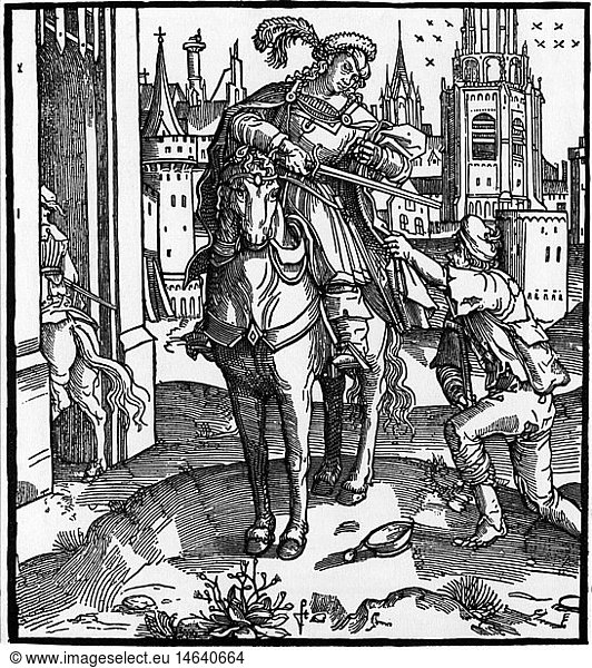 Martin von Tours  um 316 - 8.11.397  Heiliger  Bischof  Halbfigur  Holzschnitt  aus 'Breviarium Traiectense'  Gouda  Niederlande  1508