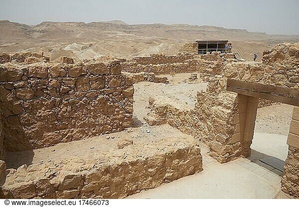 Masada  archäologische Stätte am Rand der Judäischen Wüste  Israel  Asien