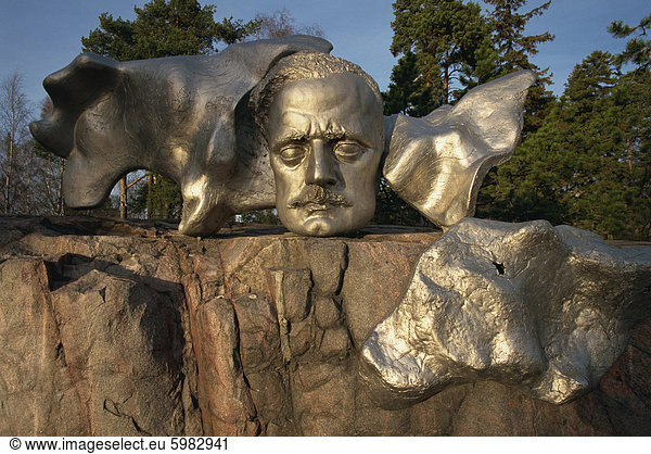 Mask on Sibelius monument  Helsinki  Finland  Scandinavia  Europe