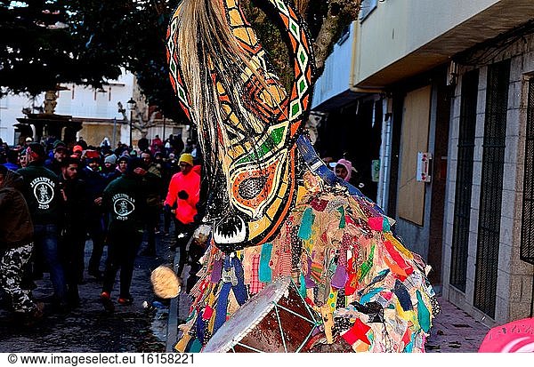 Maske von Jarramplas  Fest von San Sebastian  Pironal  Caceres  Spanien.