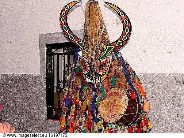 Maske von Jarramplas  Fest von San Sebastian  Pironal  Caceres  Spanien.
