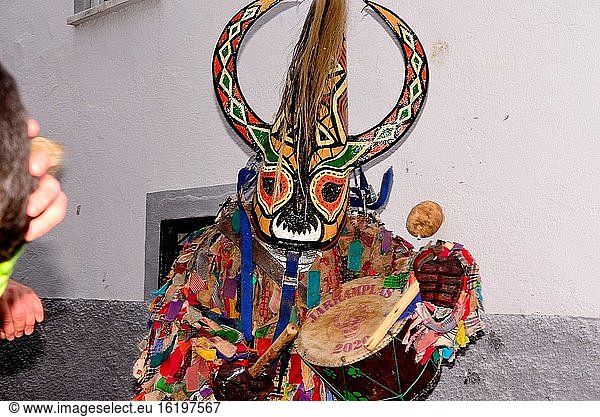 Maske von Jarramplas  Fest von San Sebastian  Pironal  Caceres  Spanien