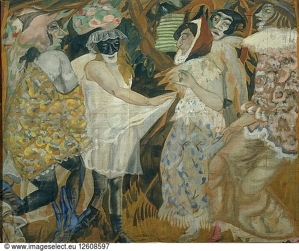 Masquerade  1913-1914. Artist: Grigoriev  Boris Dmitryevich (1886-1939)