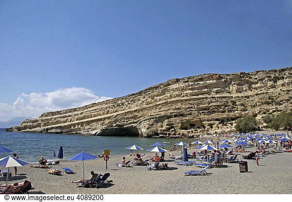 Matala  Wohnhöhlen  Kreta  Griechenland